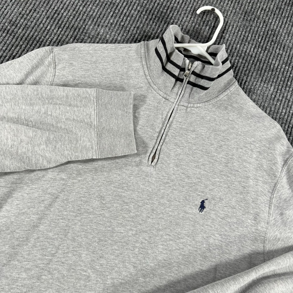 Polo Ralph Lauren Sweatshirt Pullover Mens Large Gray Long Sleeve 1/4 Zip Golf